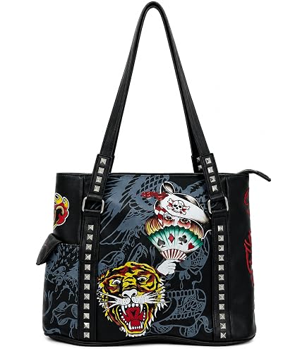 Amazon.com: ED HARDY Faux Leather Small Tote Handbag Purse